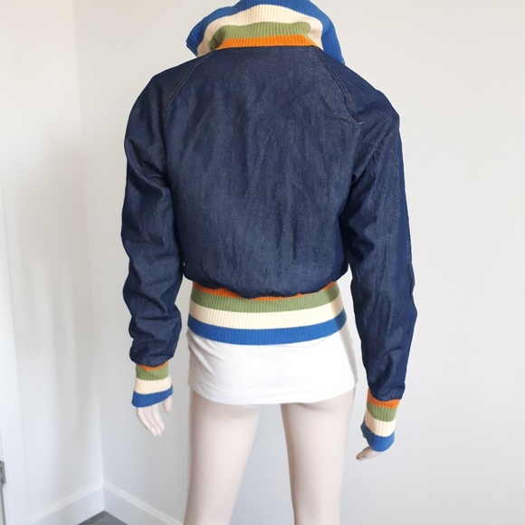 BDG | Denim Bomber with Knit Details - Picture 3 of 13